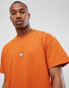 New Love Club Embroidered Peach T-shirt - Orange