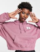 Nike Jordan Essentials Fleece Hoodie In Berry Red Heather