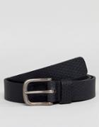 Esprit Perforated Leather Belt - Black