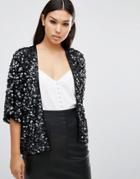 Asos Jacket In Disc Sequin Embellishment - Black