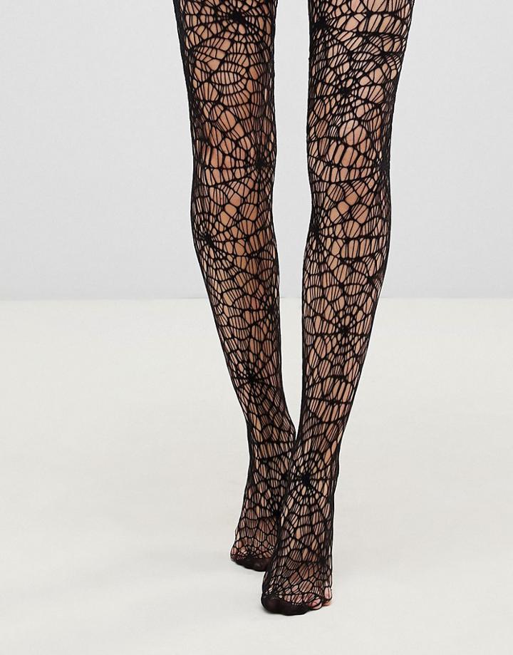 Pretty Polly Cobweb Tights - Black