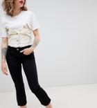 River Island Petite Crop Flare Jeans - Black