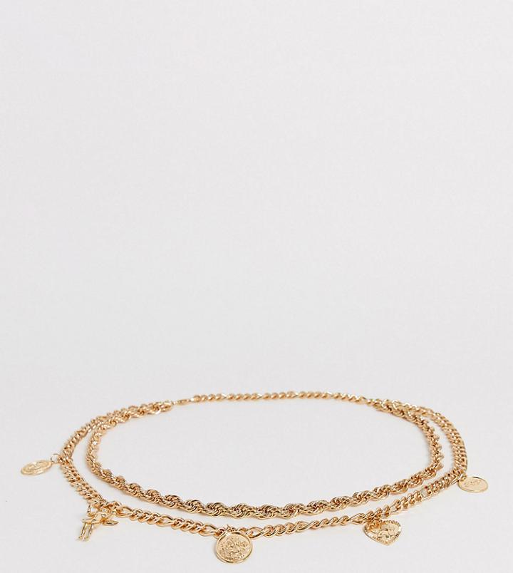Reclaimed Vintage Inspired Chain Belt With Charms - Silver