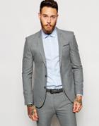 Asos Super Skinny Suit Jacket In Gray - Gray
