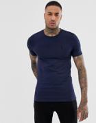 Religion Crew Neck Muscle Fit T-shirt In Navy - Navy