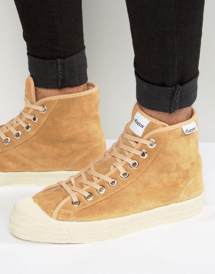 Novesta Star Dribble Suede Hi Top Sneakers - Beige