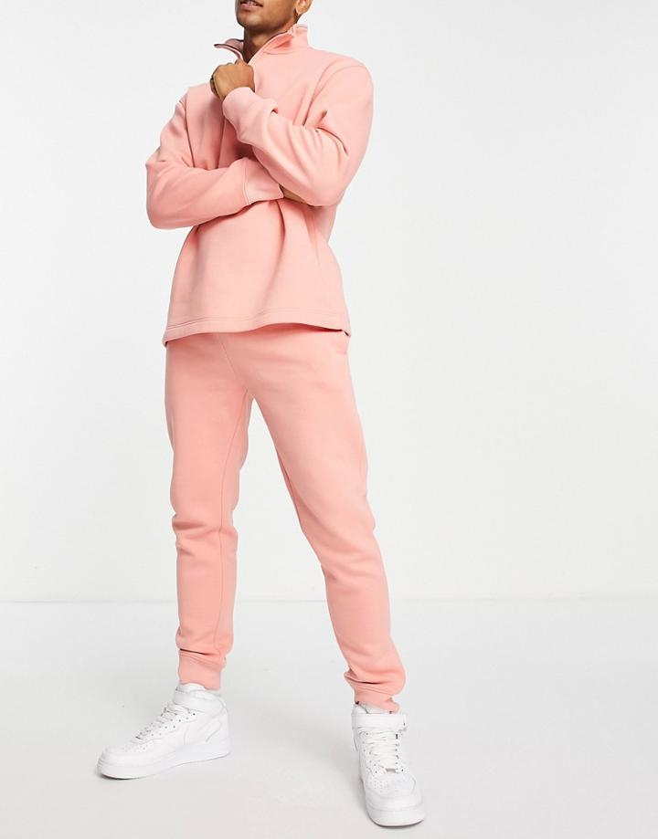 Topman Set Skinny Sweatpants In Pink
