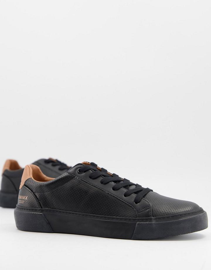 Asos Design Sneakers In Black Texture