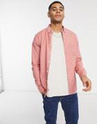 Asos Design Slim Fit Organic Oxford Shirt In Raspberry-red