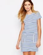 People Tree Fairtrade Cotton Bretton Stripe T-shirt Dress With Pockets - Multi