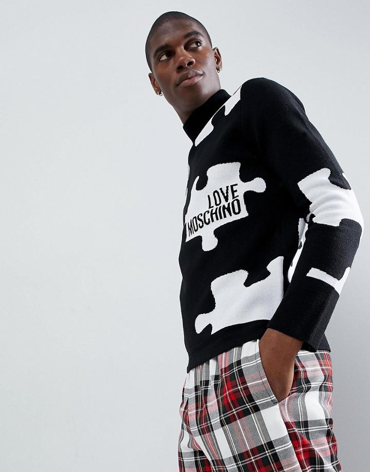 Love Moschino Puzzle Sweater - Black