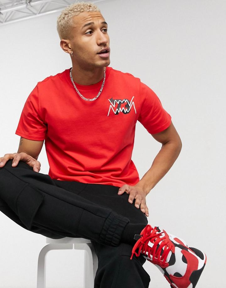 Puma Hoops Logo T-shirt In Red