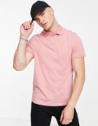 Asos Design Organic Jersey Polo In Washed Pink