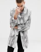 Twisted Tailor Faux Fur Smart Coat - Gray