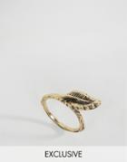Designb London Leaf Ring - Gold