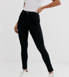 Noisy May Petite High Waisted Skinny Callie Jeggings In Black - Black