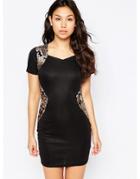 Madam Rage Illusion Dress With Sequin Panels - Black