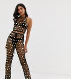 Missguided Two-piece Crochet Knit Pants In Black With Sequins - Black