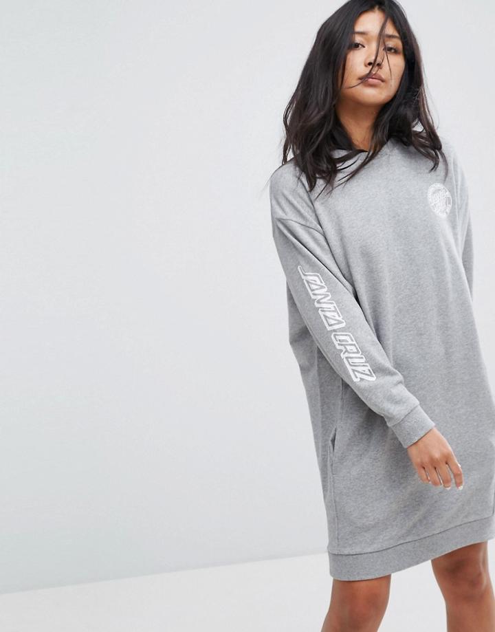 Santa Cruz Sweat Dress With Arm Print - Gray