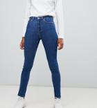 Weekday Thursday High Waist Skinny Jeans With Organic Cotton In Mid Blue