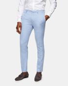 Topman Warm Handle Slim Fit Suit Pants In Light Blue-blues