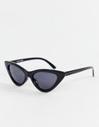 Monki Cat Eye Sunglasses In Black - Black