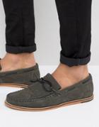 Asos Loafers In Gray Suede With Fringe Detail And Natural Sole - Gray