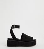 Asos Design Wide Fit Taylor Flatform Sandals - Black