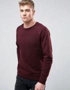 Asos Sweatshirt With Logo In Burgundy - Red