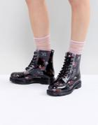 Asos Design Gorge Lace Up Rain Boots - Black
