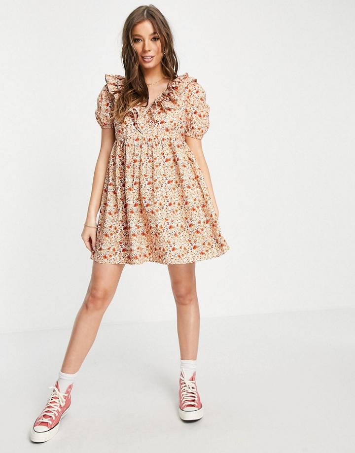 Influence Mini Tea Dress In Retro Floral-multi