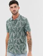Jack & Jones Floral Print Polo - Green