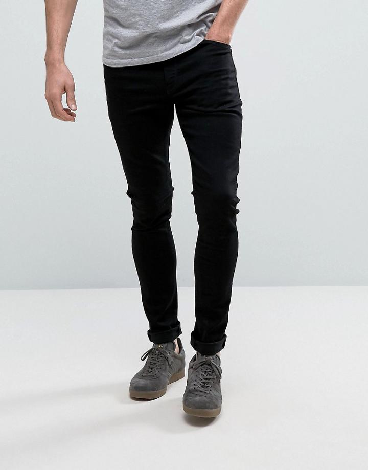 Asos Super Spray On Jeans In Black - Black