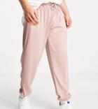 Vai21 Ribbed Sweatpants In Rose Smoke-pink
