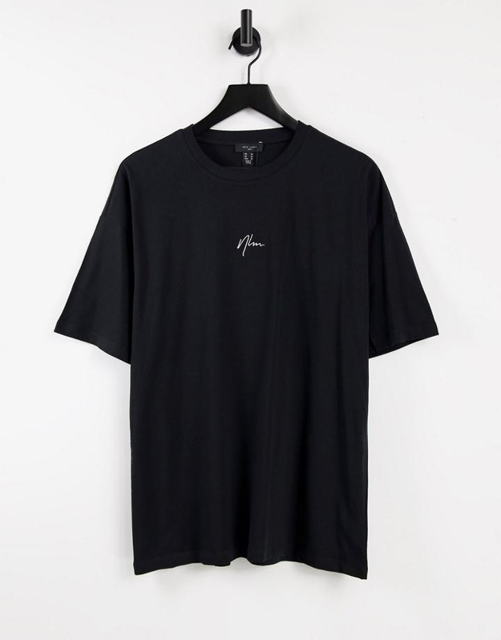 New Look Oversized T-shirt With Embroidered Nlm In Black