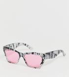 Asos Design X Glaad & Unisex Sunglasses In Pink Snake Print - Pink