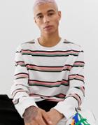 Weekday Amped Stripe Sweater-white
