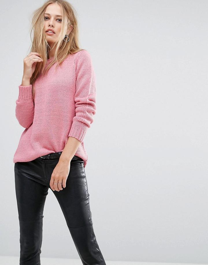 Y.a.s Round Neck Sweater - Black