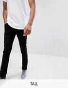 Lee Tall Luke Skinny Jeans In Black - Black