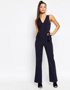 Missguided Sleeveless D Ring Jumpsuit - Navy
