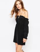 Stone Cold Fox River Silk Dress In Black - Black