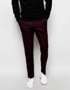 Asos Slim Wool Rich Suit Pant In Purple - Purple