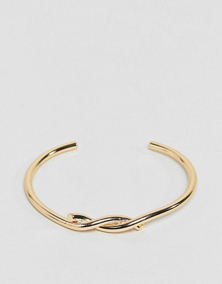 Asos Interlocking Knot Cuff Bracelet - Gold