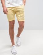 Asos Skinny Shorts In Yellow - Yellow