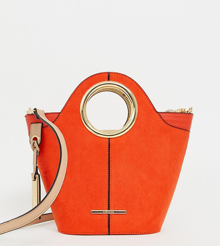 River Island Tote Bag With Circle Handle In Orange - Red