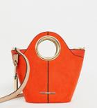 River Island Tote Bag With Circle Handle In Orange - Red