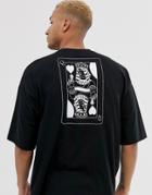 Asos Design Oversized T-shirt With Large Sketch Print-black