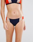 Y.a.s Color Blocking Stripe Bikini Bottoms - Red