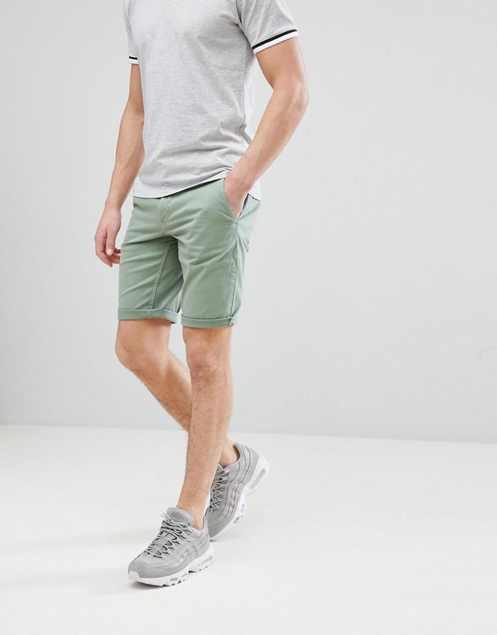Boss Slim Fit Chino Shorts In Green - Green