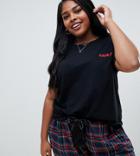 Asos Design Curve Mix & Match Embroidered Tee - Black